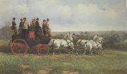 John sturgess A Coach and Four Descending a Hill oil painting artist